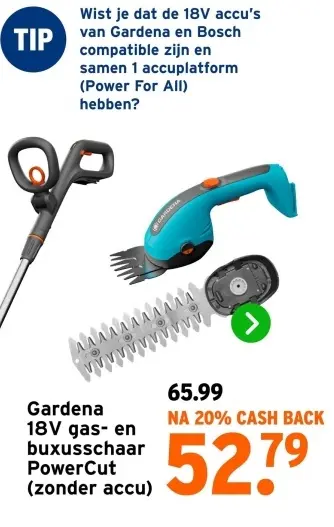 Aanbieding: 18V gas- en buxusschaar PowerCut (zonder accu)