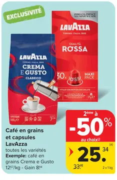 Offre: Café en grains et capsules