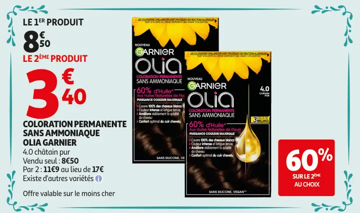 Promotie: Coloration permanente sans ammoniaque Olia Garnier