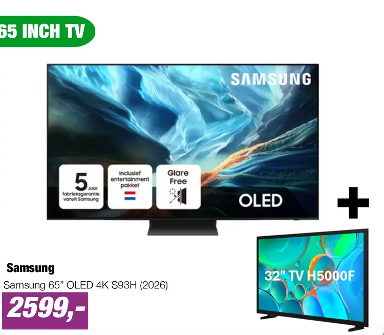 Aanbieding: Samsung 65” OLED 4K S93H (2026)
