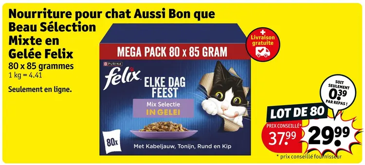 Offre: Nourriture pour chat Beau Sélection Mixte en Gelée