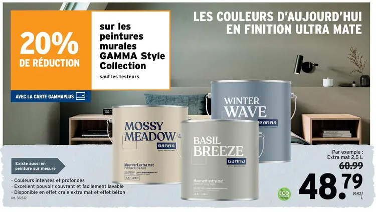 Offre: Gamma Style Collection Peinture murale extra 