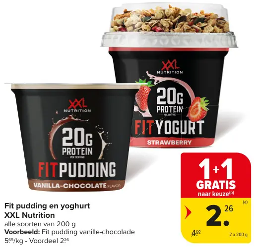 Promotie: Fit pudding en yoghurt