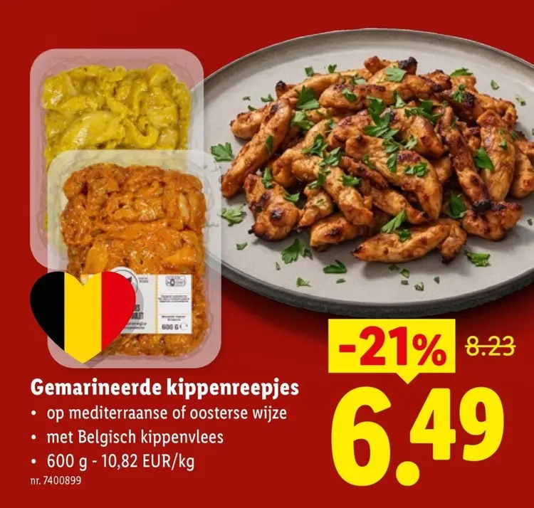 Promotie: Gemarineerde kippenreepjes