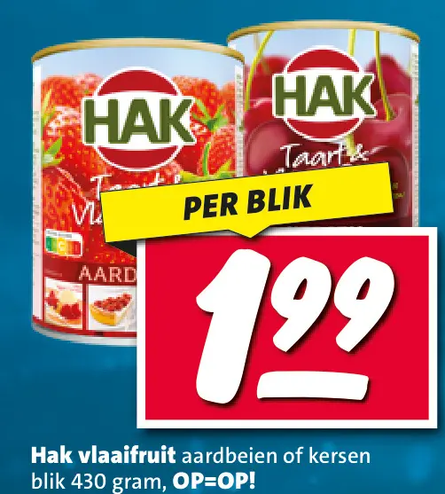 Aanbieding: vlaaifruit aardbeien of kersen