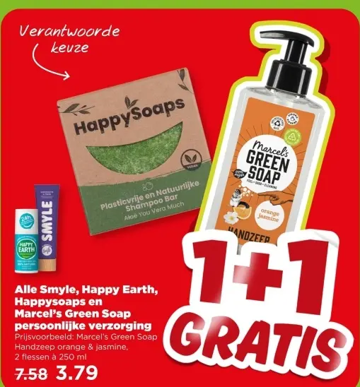 Aanbieding: Smyle, Happy Earth, Happysoaps en Marcel's Green Soap persoonlijke verzorging