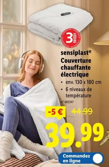 Offre: Couverture chauffante électrique