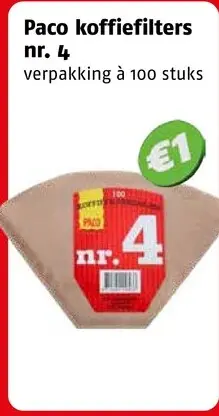 Aanbieding: Paco koffiefilters nr. 4