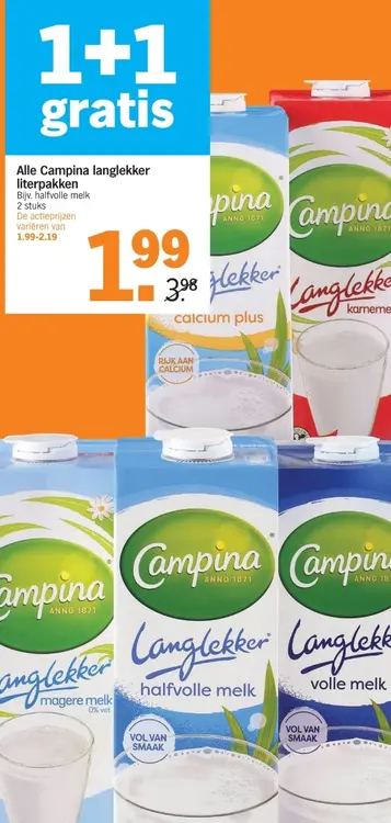 Aanbieding: Campina langlekker literpakken