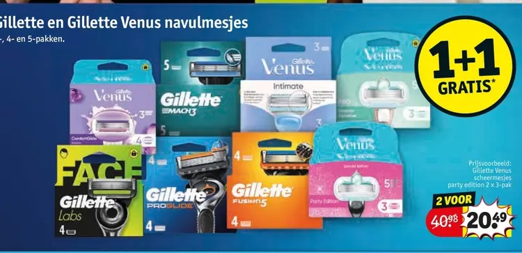 Aanbieding: Gillette en Gillette Venus navulmesjes