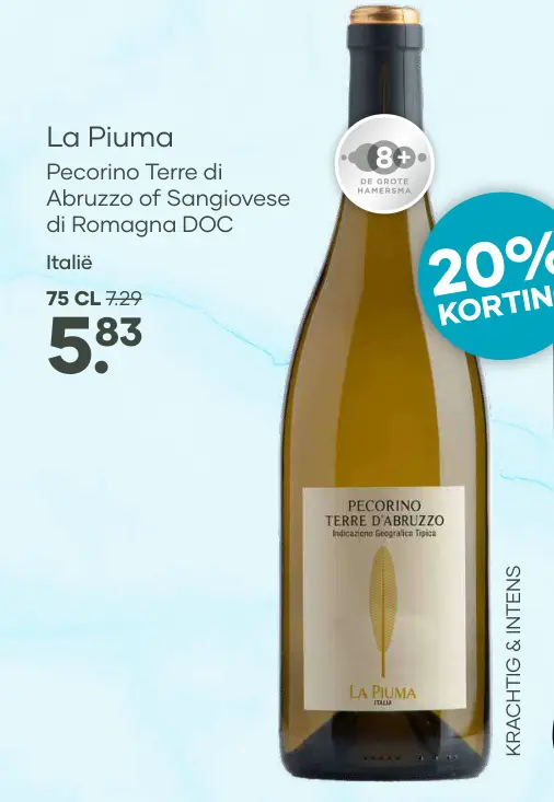 Aanbieding: La Piuma Pecorino Terre di Abruzzo of Sangiovese di Romagna DOC