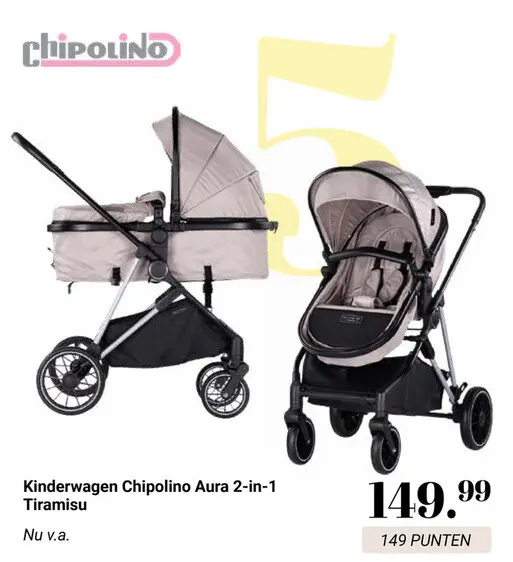 Aanbieding: Kinderwagen Chipolino Aura 2-in-1 Tiramisu
