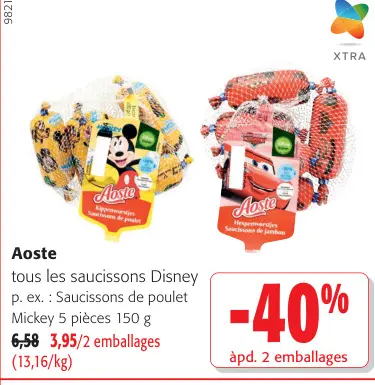 Offre: tous les saucissons Disney p. ex. : Saucisson