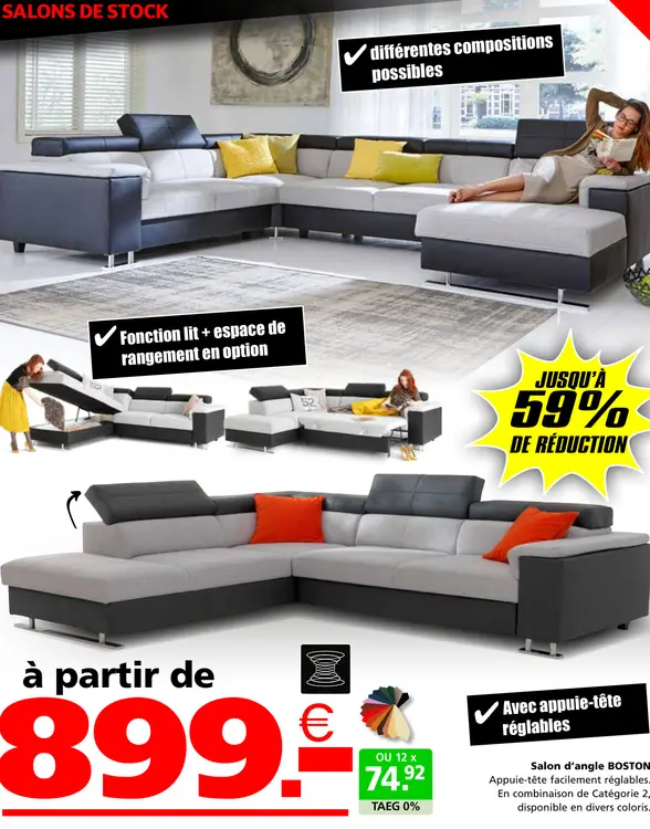 Offre: Salon d'angle BOSTON