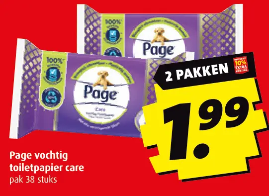 Aanbieding: vochtig toiletpapier care