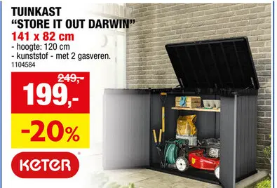 Promotie: Keter Store-It-Out Darwin tuinberging 135x81x118 cm grijs