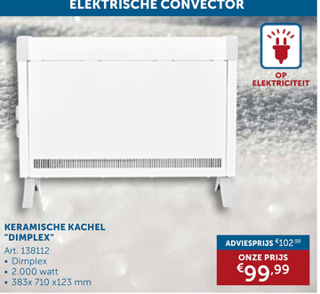 Aanbieding: KERAMISCHE KACHEL "DIMPLEX"