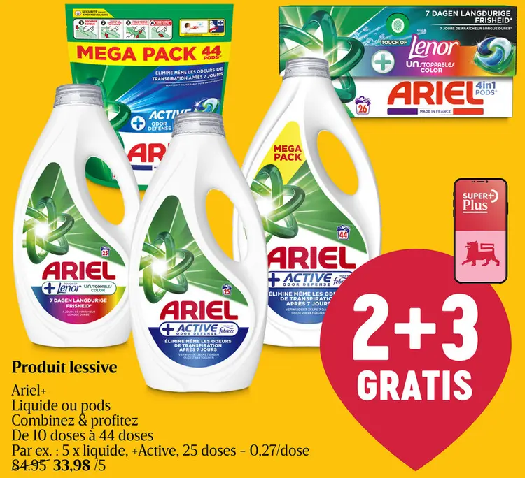Offre: Produit lessive Ariel+