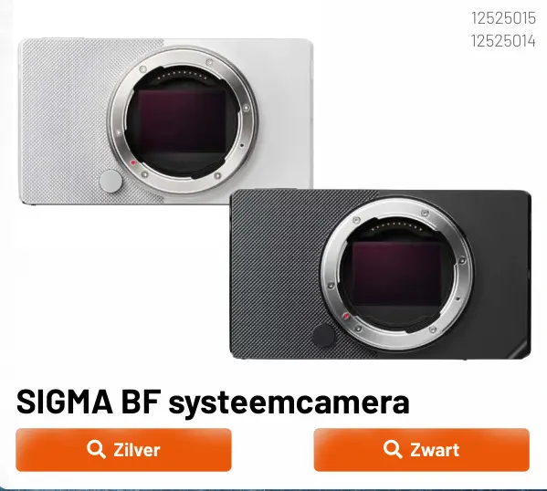 Aanbieding: Sigma BF systeemcamera