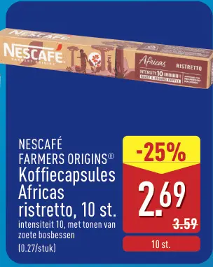 Promotie: Koffiecapsules Africas ristretto