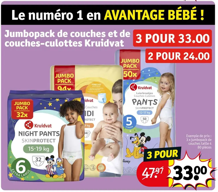 Offre: Jumbopack de couches et de couches-culottes