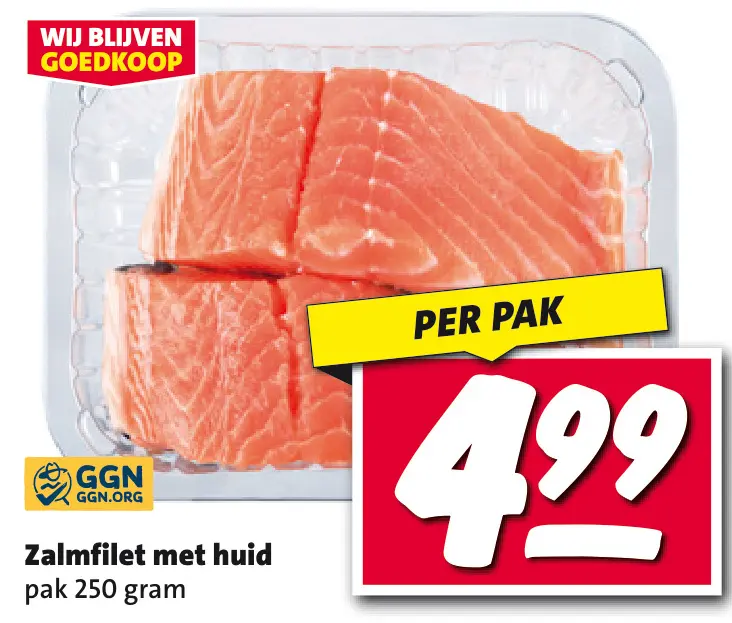 Aanbieding: Zalmfilet met huid