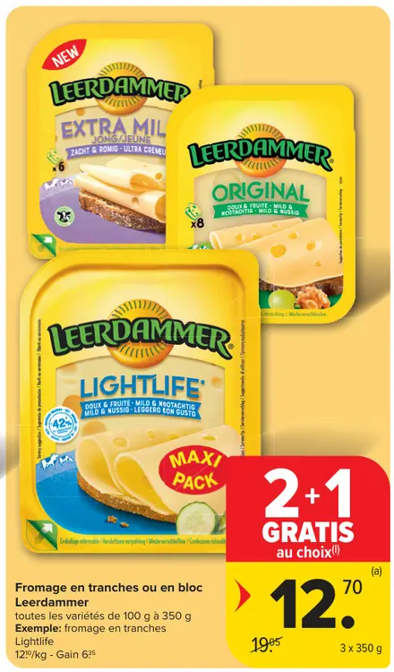 Offre: Fromage en tranches ou en bloc