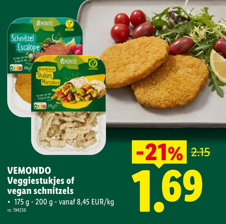 Promotie: Veggiestukjes of vegan schnitzels