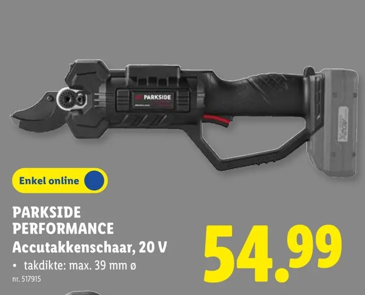 Promotie: PARKSIDE PERFORMANCE Accutakkenschaar, 20 V