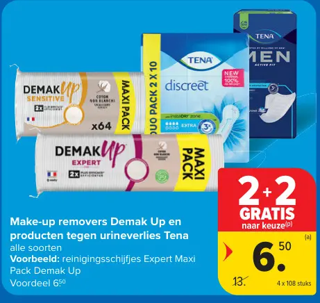 Promotie: Make-up removers Demak Up en producten tegen urineverlies