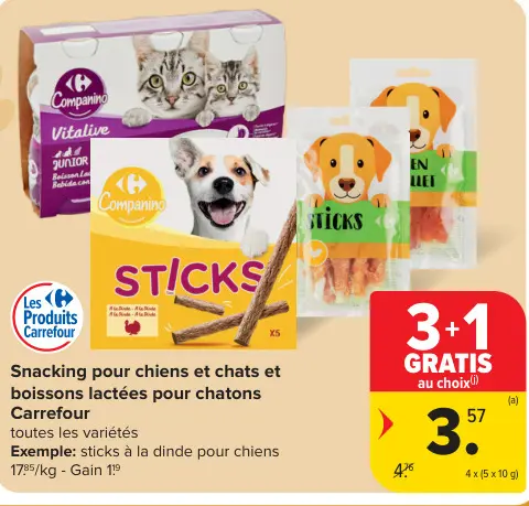Offre: Snacking pour chiens et chats et boissons lactées pour chatons 