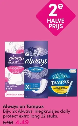 Aanbieding: Always en Tampax