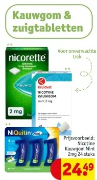 Aanbieding: Nicotine Kauwgom Mint