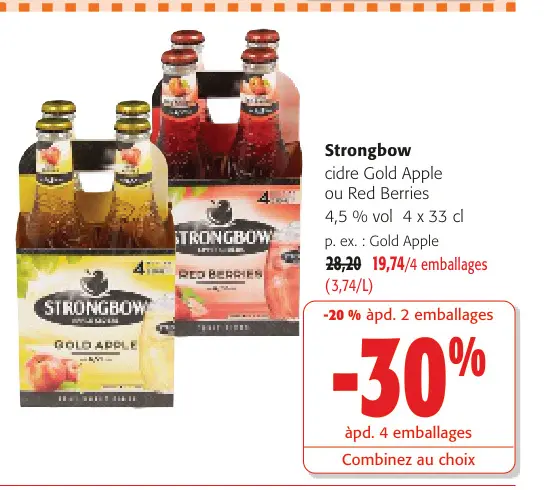 Offre: Cidre Gold Apple ou Red Berries