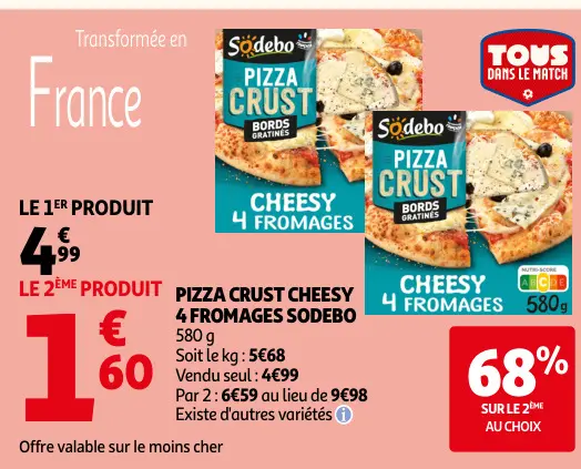 Promotie: Pizza crust cheesy 4 fromages