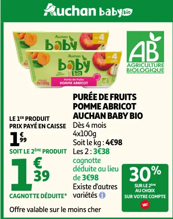 Promotie: Purée de fruits pomme abricot