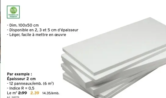 Offre: Panneaux isolants