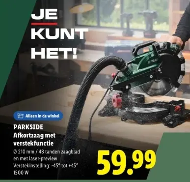 Aanbieding: Afkortzaag met verstekfunctie