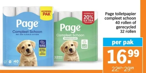 Aanbieding: Page toiletpapier compleet schoon