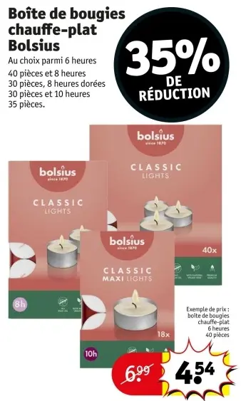 Offre: Boîte de bougies chauffe-plat