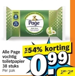 Aanbieding: Page vochtig toiletpapier