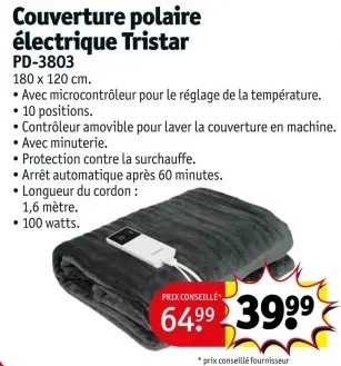 Offre: Couverture polaire électrique