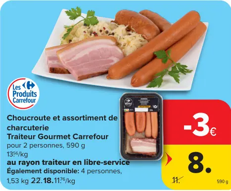 Offre: Choucroute et assortiment de charcuterie