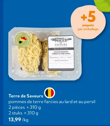 Offre: Pommes de terre farcies au lard et au persil