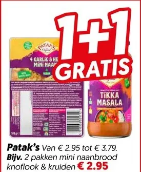 Aanbieding: Patak's mini naanbrood knoflook & kruiden