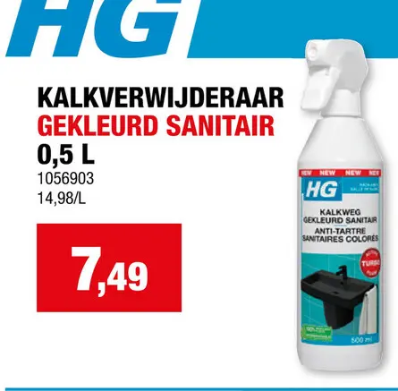 Aanbieding: HG schuimspray kalkweg gekleurd sanitair 0,5l