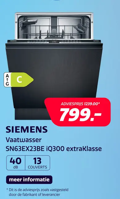 Aanbieding: Siemens SN63EX23BE iQ300 extraKlasse