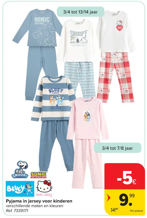 Promotie: Pyjama in jersey voor kinderen