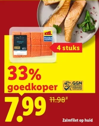 Aanbieding: Zalmfilet op huid