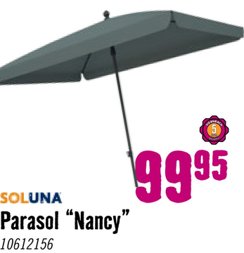 Aanbieding: SOLUNA Parasol Nancy polyesther grijs Ø 400 cm